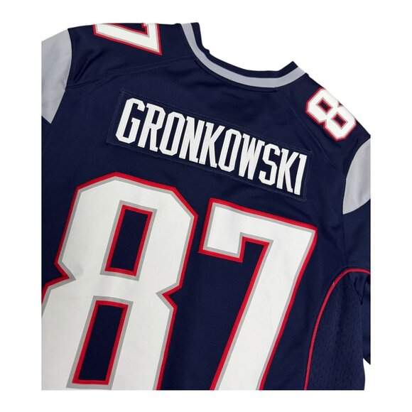NIKE New England Patriots ROB GRONKOWSKI Vintage 2000s NFL Football Jersey Large - Picture 3 of 8